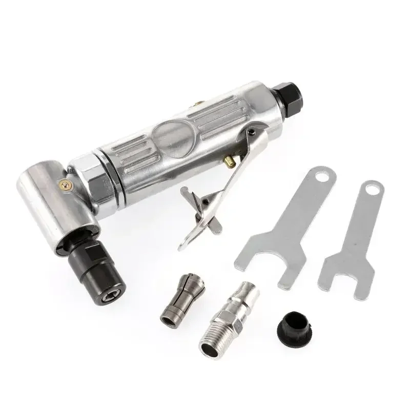 1/4 inch 90 Degree Grinder Micro Air Die Grinder Tool Grinding Machine Polisher Mill Engraving Machine with Sanding Discs Kit