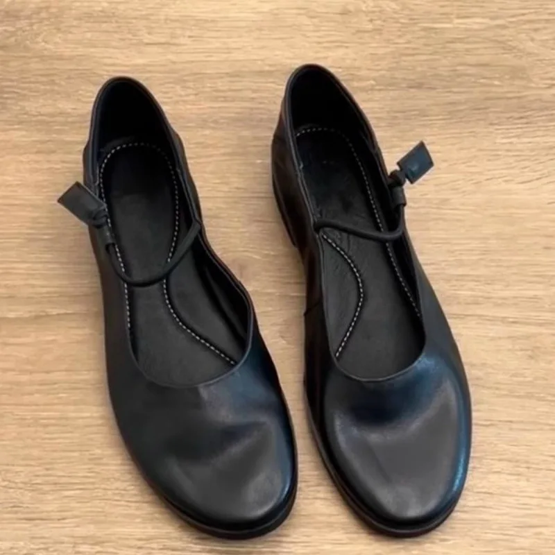 

Women's Soft Shallow Mouth Small Leather Shoes New Versatile and Simple Casual Women's Flat Shoes Female Mary Jane Shoes