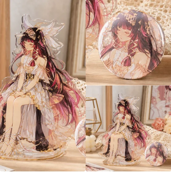

Game Genshin Impact Columbina Hyposelenia Acrylic Stand Model Desk Decor Cosplay Desktop Ornament Badge Birthday Gift Halloween