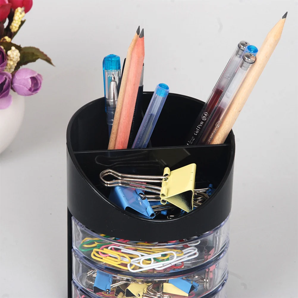 

Plastic Pen Holder Multilayer Drawer Storage Box Creative Decoration for Living Room Kids Bedroom Study Desk Organizer