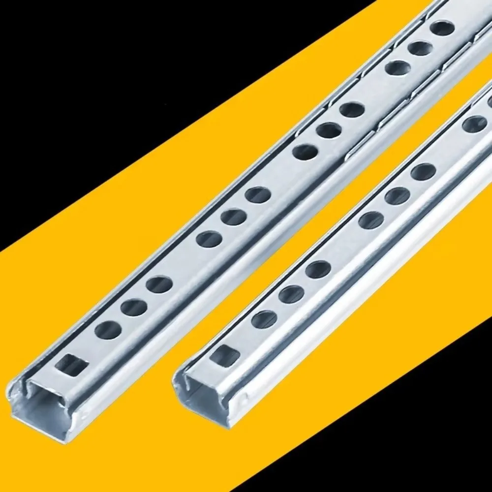 2PCS Smooth Glide Bearing Drawer Slides 17mm Wide Hardware Accessories Drawer Glides Two Way Slide Full Extension Drawer Slides