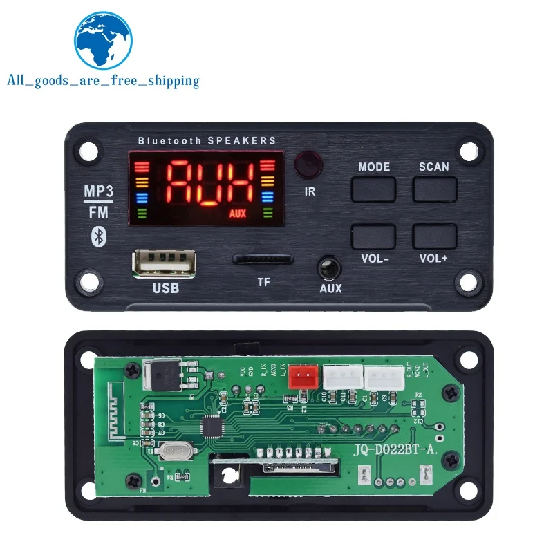MP3 Decoder Board Color Screen Bluetooth V5.0 Car MP3 Player USB Recording Module FM AUX Radio For Speaker