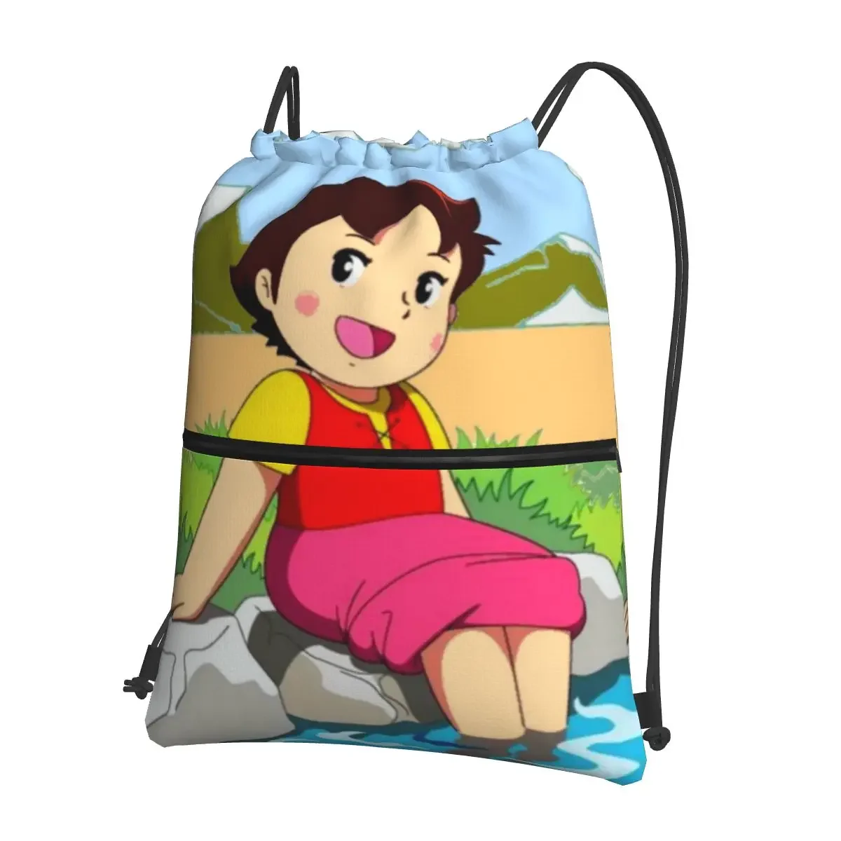 Heidi Feet In The Water Backpacks Drawstring Bag Multi-function Drawstring Bundle Pocket Storage Bags For School Students