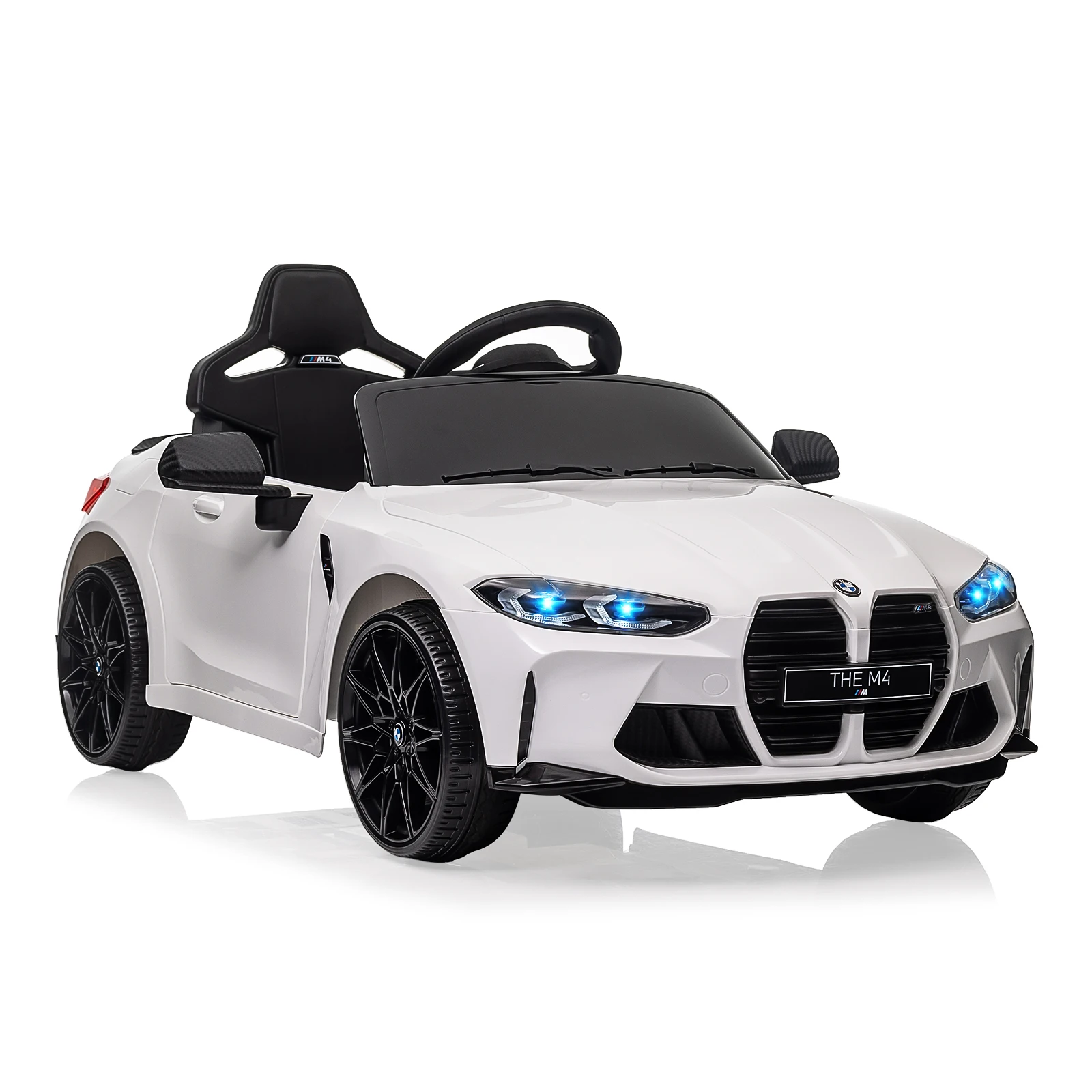 12V Elektrische Kinderauto met Afstandsbediening 2.4G, LED Verlichting, 3 Snelheden, Claxon, Muziek, Kinderauto Speelgoed Cadeaus voor 3-8 Jaar