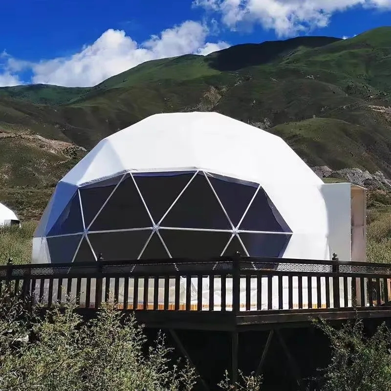 Starry Sky Spherical Bubble Tent Two Bedrooms Living Room PVC Tensile Membrane Galvanized Steel Frame Outdoor Camping Hotel
