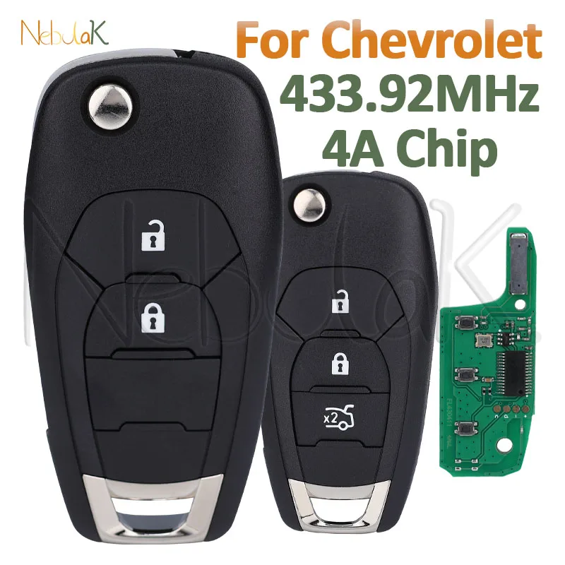

Smart Remote Car Flip Key Fob LXP-T004 For Chevrolet Colorado Cruze Trax Sonic Spark Trailblazer Onix Tracker 433MHz 4A Chip