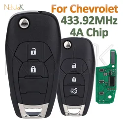 NOT Smart Remote Car Flip Key Fob LXP-T004 For Chevrolet Colorado Cruze Trax Sonic Spark Trailblazer Onix Tracker 433MHz 4A Chip