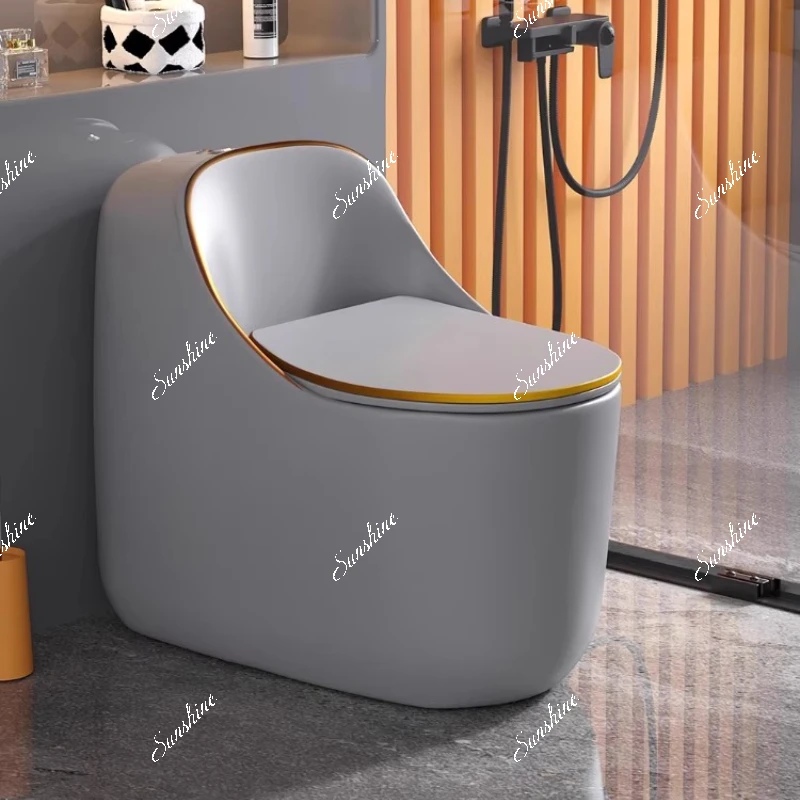 Egg-shaped personality creative color toilet siphon small apartment household water-saving high-end