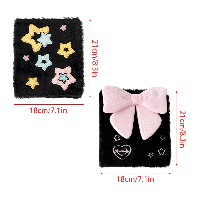 A6 Photocard Binder Cute 3D Bowknot Plush Photocard Holder Kpop Photoalbum Idol Cards Collect Book Photo Card Packaging Supplies