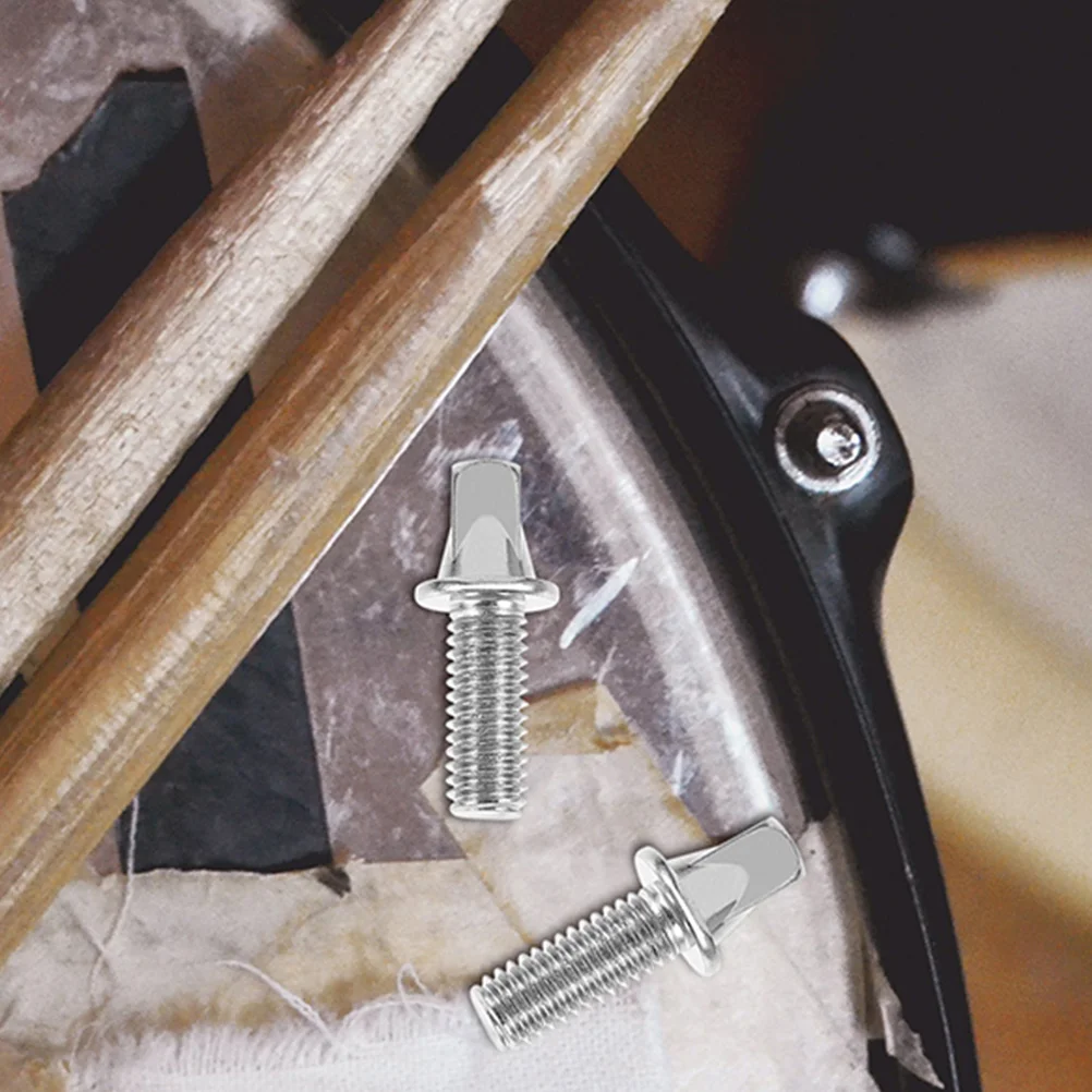 

10 Pcs Drum Screw Fittings Snare Accessories Electronic Screws Percussion for Drums Mount Silver Kit
