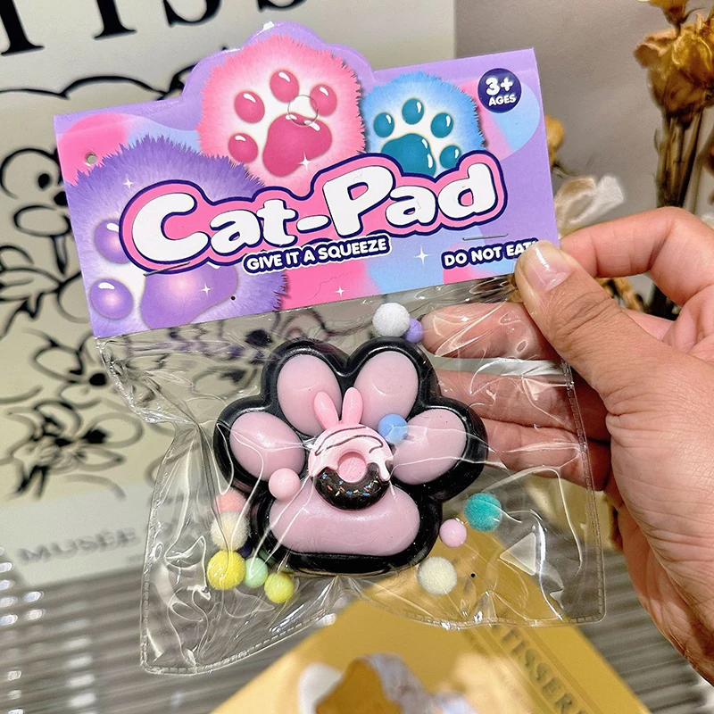 Super Soft ซิลิโคนหยิก Antistress Cat Claw Decompression ของเล่นน่ารักสีดํา Cat PAW บีบ TPR Sensory ของเล่นสําหรับเด็กผู้ใหญ่ของขวัญ