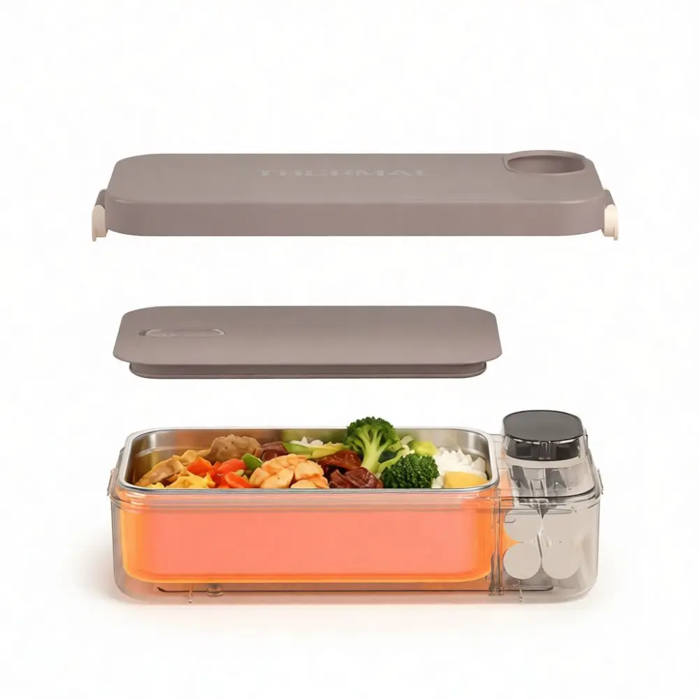 Portable Electric Lunch Box Food Heater Stainless Steel Thermal Container Heating Bento Box For Office School Travel Gear