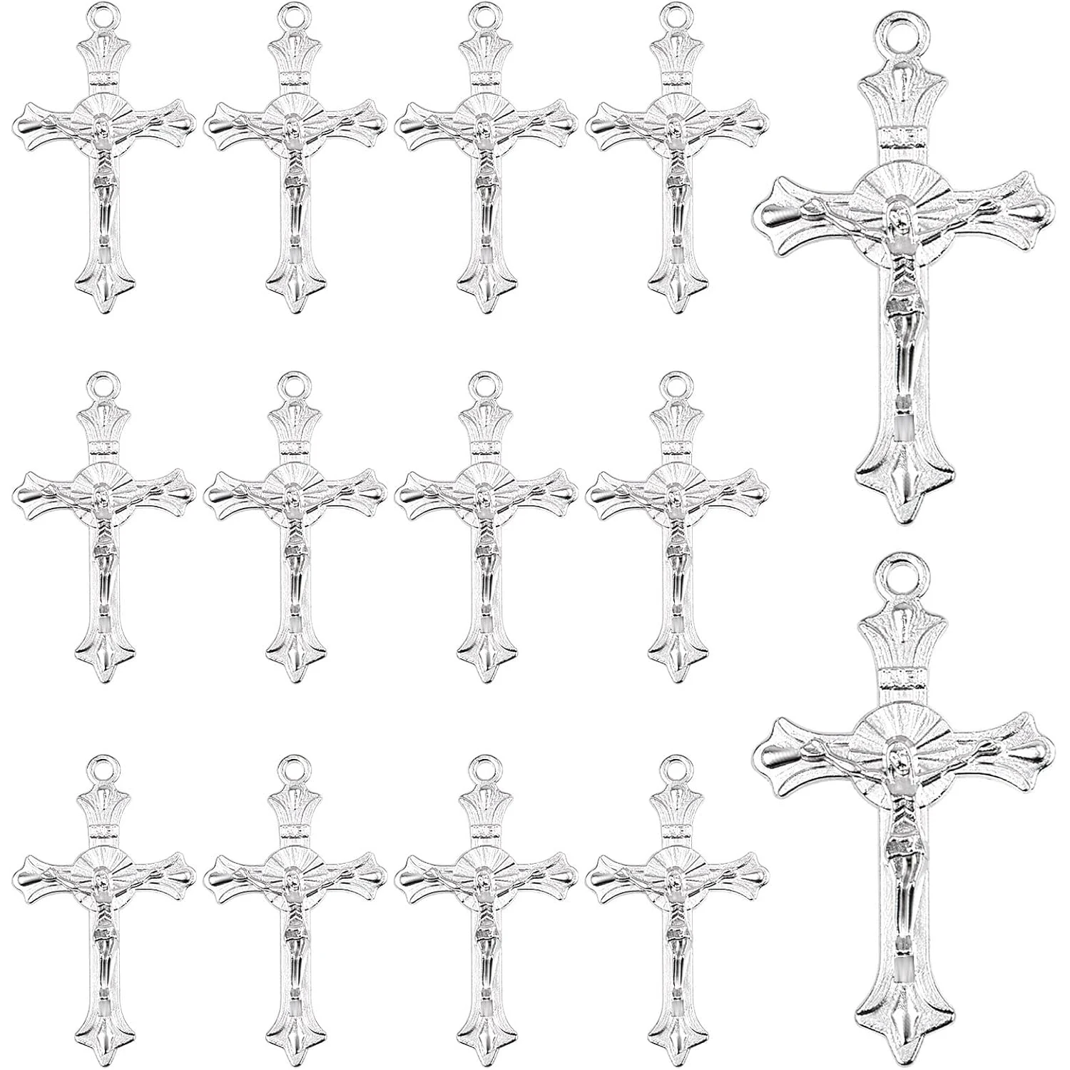 

Cross Pendant Charms, 50pcs Alloy Jesus Peace Crucifix Pendants Jewelry Findings Accessories for DIY Handmade Bracelet Necklace