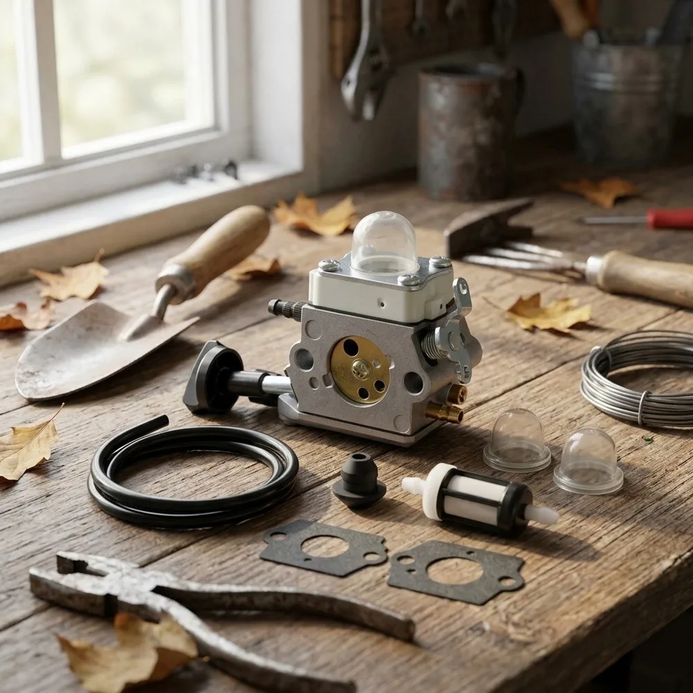 Replacement Carburettor Kit for Leaf Blowers Includes Gaskets Pumps Fuel Hose Filter Grommet Metal Construction