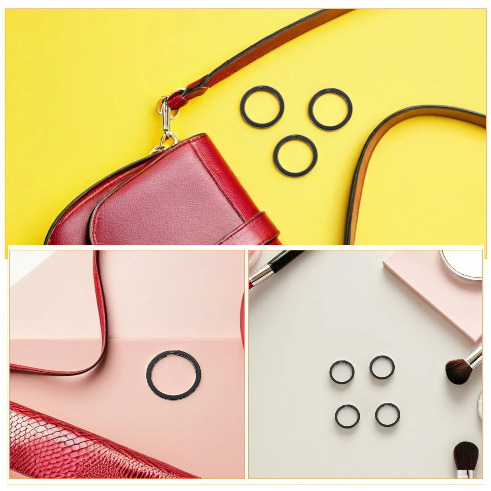 100Pcs Flat Split Metal Rings Double Loop Key Rings for Dog Tag Jewelry DIY Craft Car Keychains Home Key Accessories