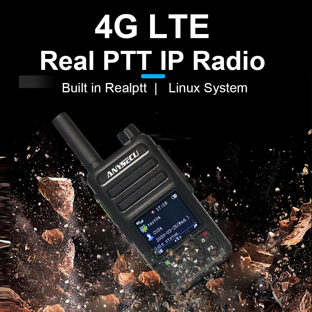 Anysecu HD580 Unlocked 4G Walkie Talkie HD-580 PTT Phone POC Public Network IP Radio for Realptt Two Way Ham Radio