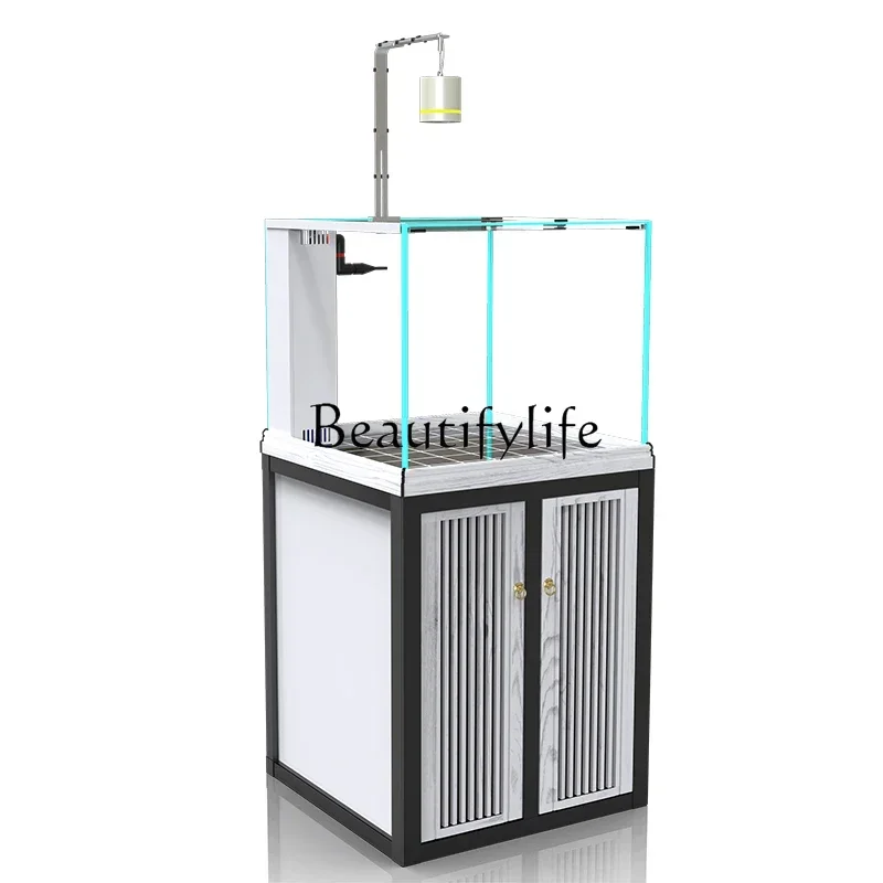 NV XS Fish Tank Aquarium Creative Living Room Bottom Filter Goldfish Arhat Grass Tank Light Luxury Lazy Change Water W