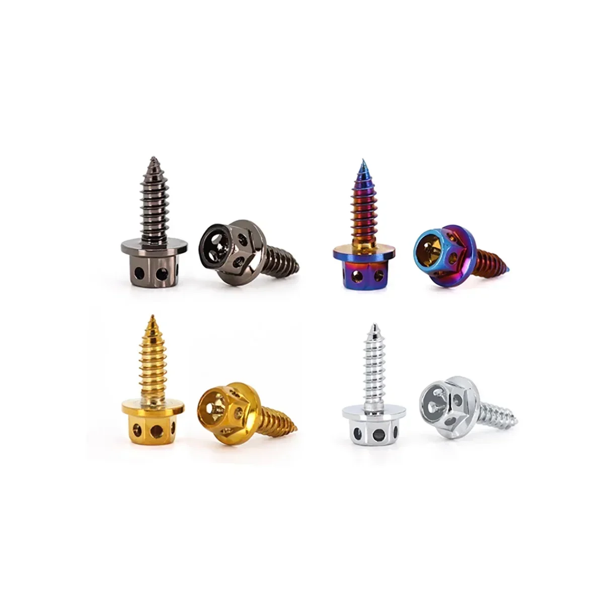 Hollow Out Hexagonal Flange Screw / Motorcycle Modification Self Tapping Decorative Nail M4M5