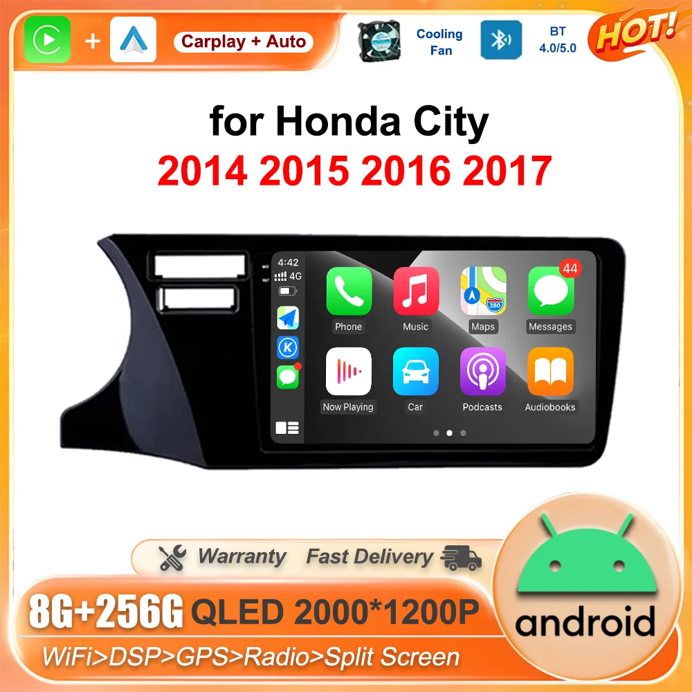 

Car Radio Multimedia Player Left Hand Drive for Honda City 2014 2015 2016 2017 Android OS 4G GPS Navi DSP Stereo HD Touch Screen