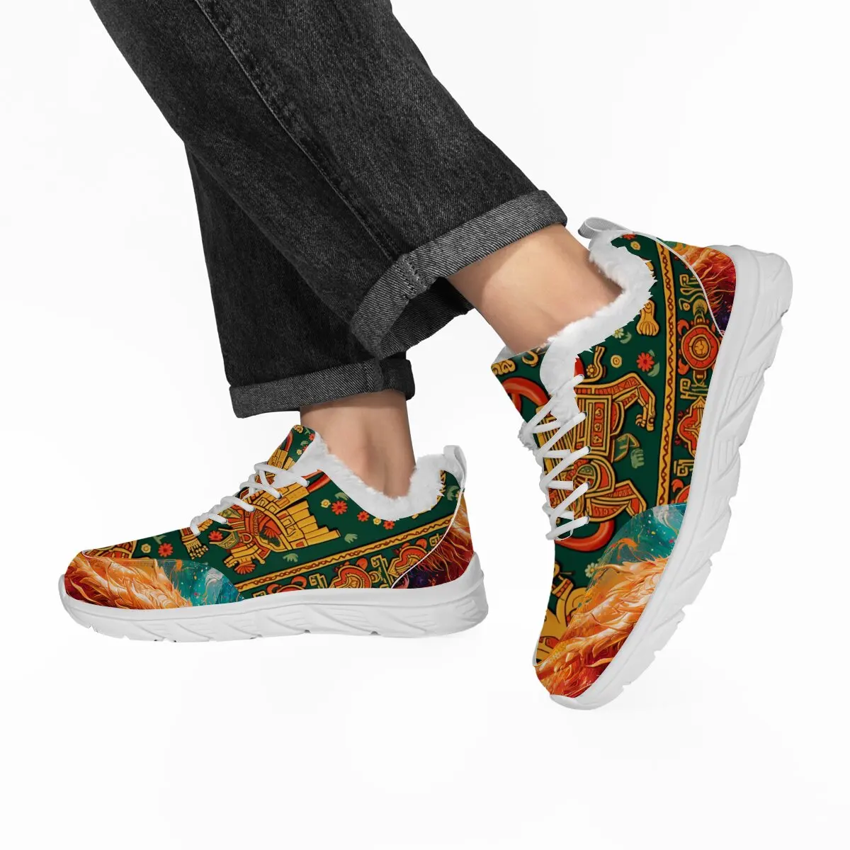 

Parent-child Shoes with Niche Style Printed Custom Ultra-light Flying Woven Starry Sky Irregular Graffiti Casual Sports Shoes