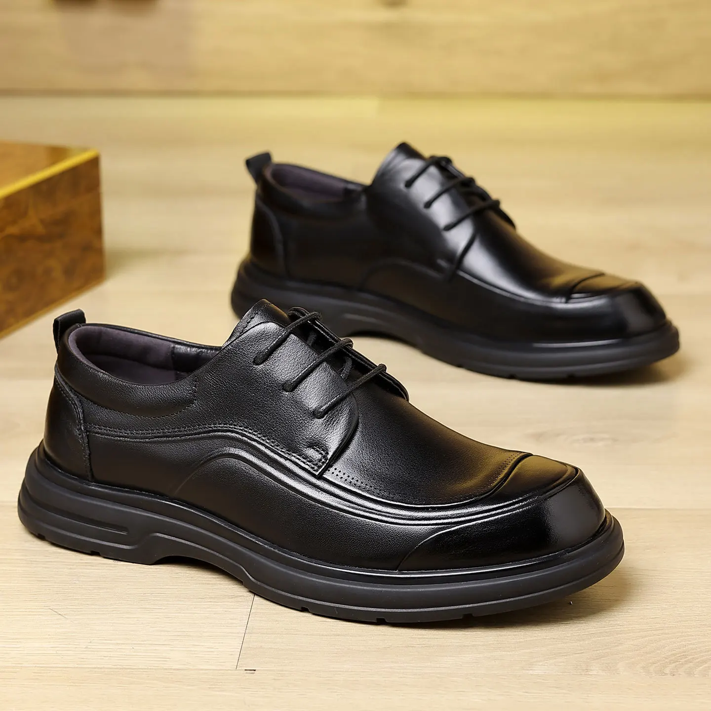 

Trendy Shoes Man Cowhide Business Leather Shoes Platform Leather Casual Men's Shoes