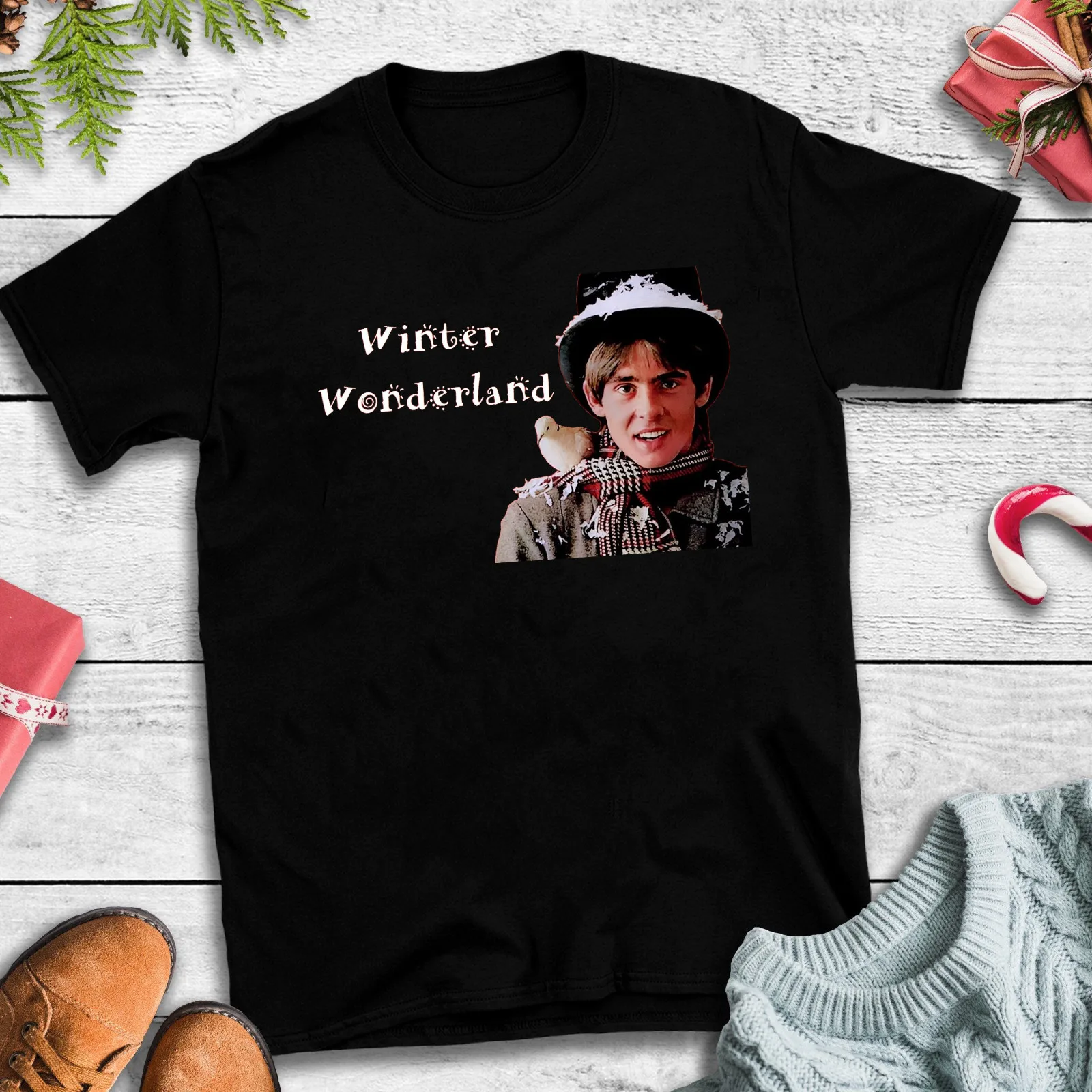 

the Monkee Winter Wonderland DAVY JONES Black Gift Xmas S-234Xl shirt FN324