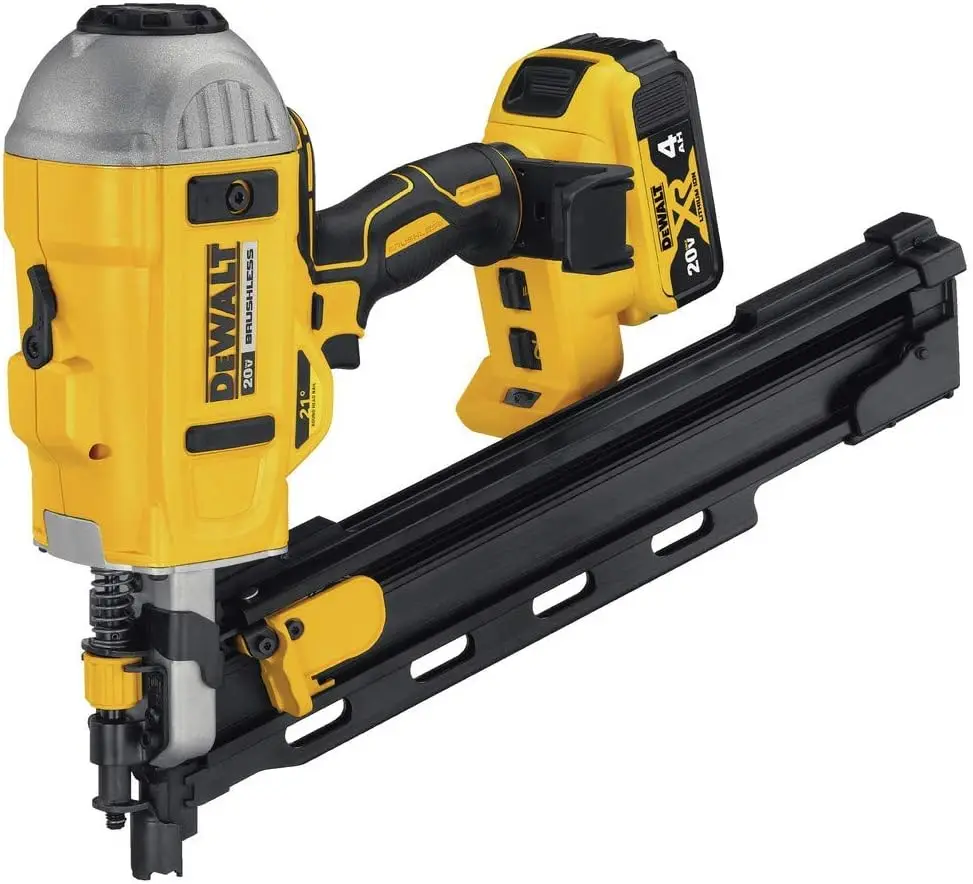 Dcn21Plm1R 20V Max Lithium-Ion 21-Degree Plastic Collated Framing Nailer Kit (4 Ah) (Renewed)