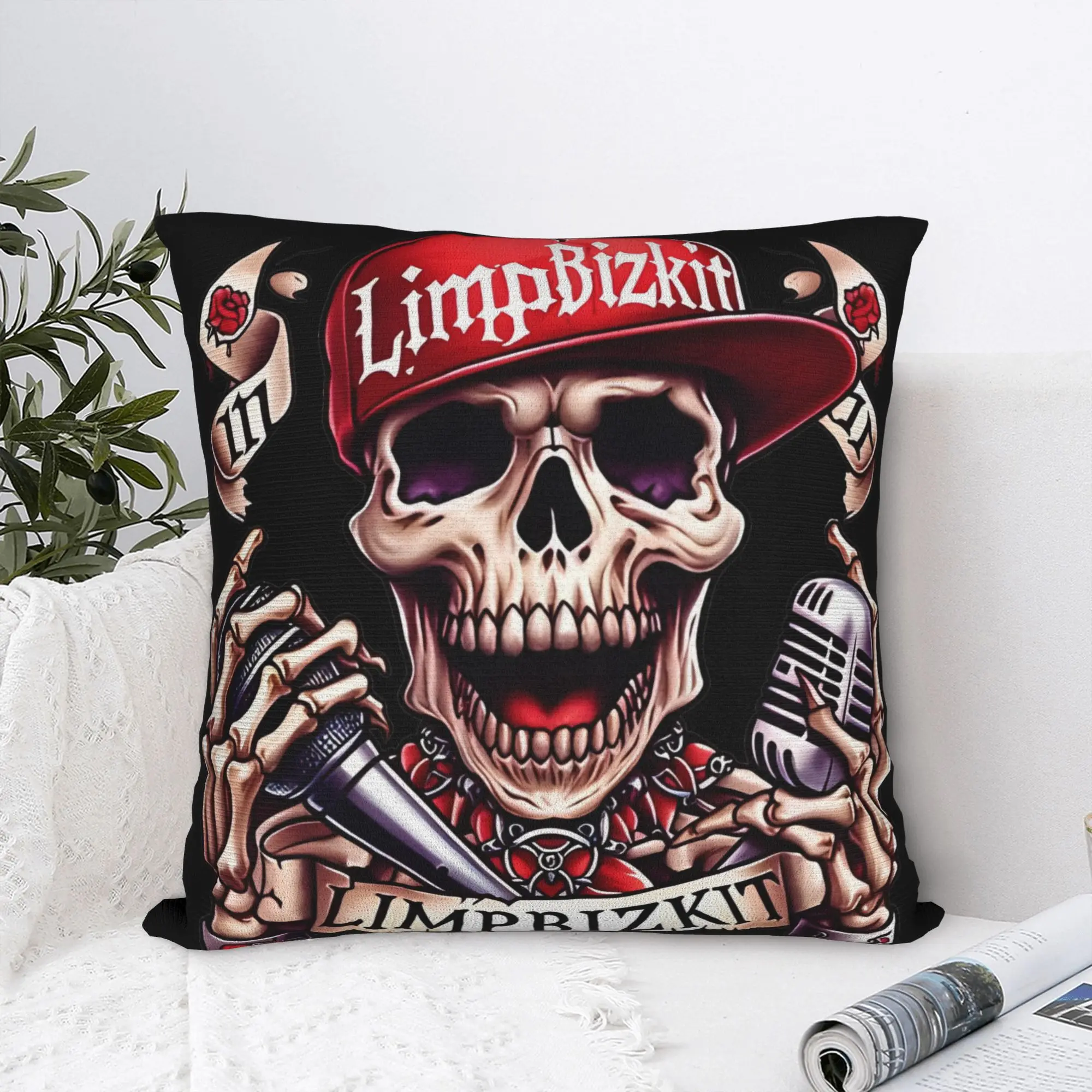 Limp Bizkit Rap Pillowcase Polyester Cushion Cover Decorative Rock Pillow Case Cover Home Wholesale 40X40cm