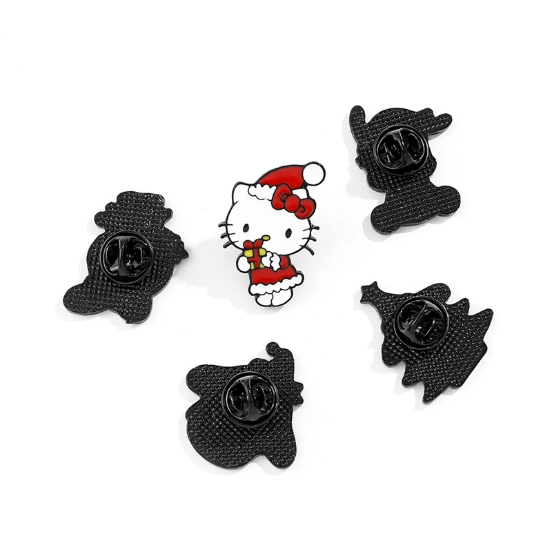 Hello Kitty brooch 7pcs Anime Cartoon Character Cute Enamel Pin Backpack Clothing Metal Badge Brooch Christmas for Friend Gift