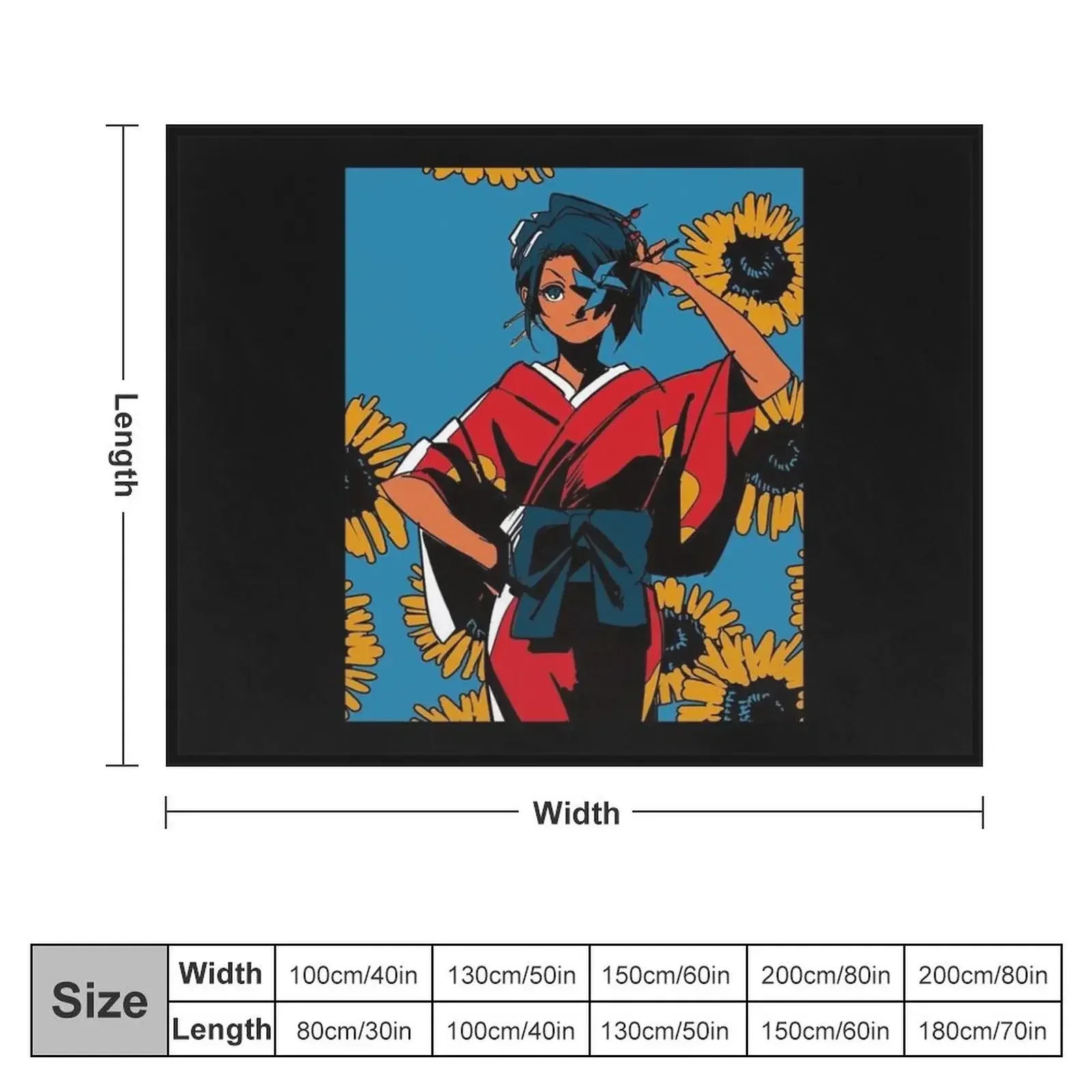 Samurai Champloo Fuu Spread 1 Throw Blanket Bed linens Quilt Blankets