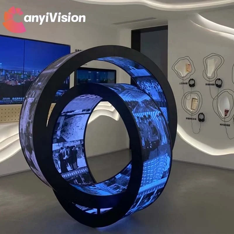 High Quality Science Hall Ball Shape Led Screen Digital Signage Outdoor Wall Displays Science museum Round Led Display