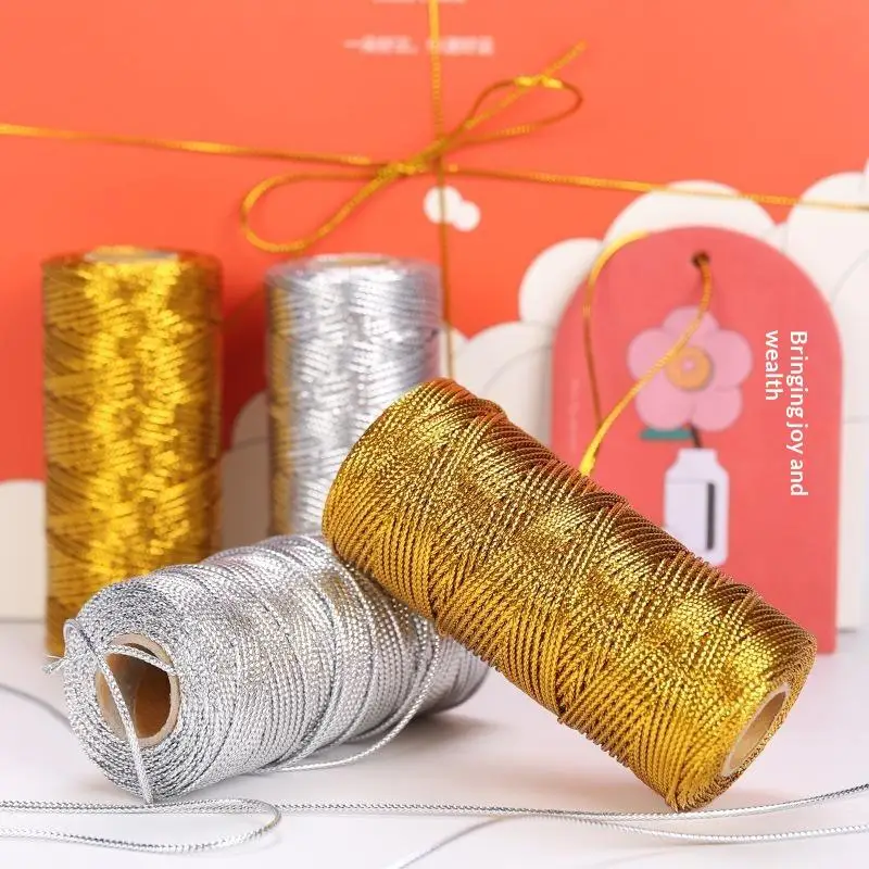 1.5mm 100Meters Colored Macrame Cord Rope Ribbon Bows Crafts DIY Gift Wrap Sewing Twisted Thread Textile Decor