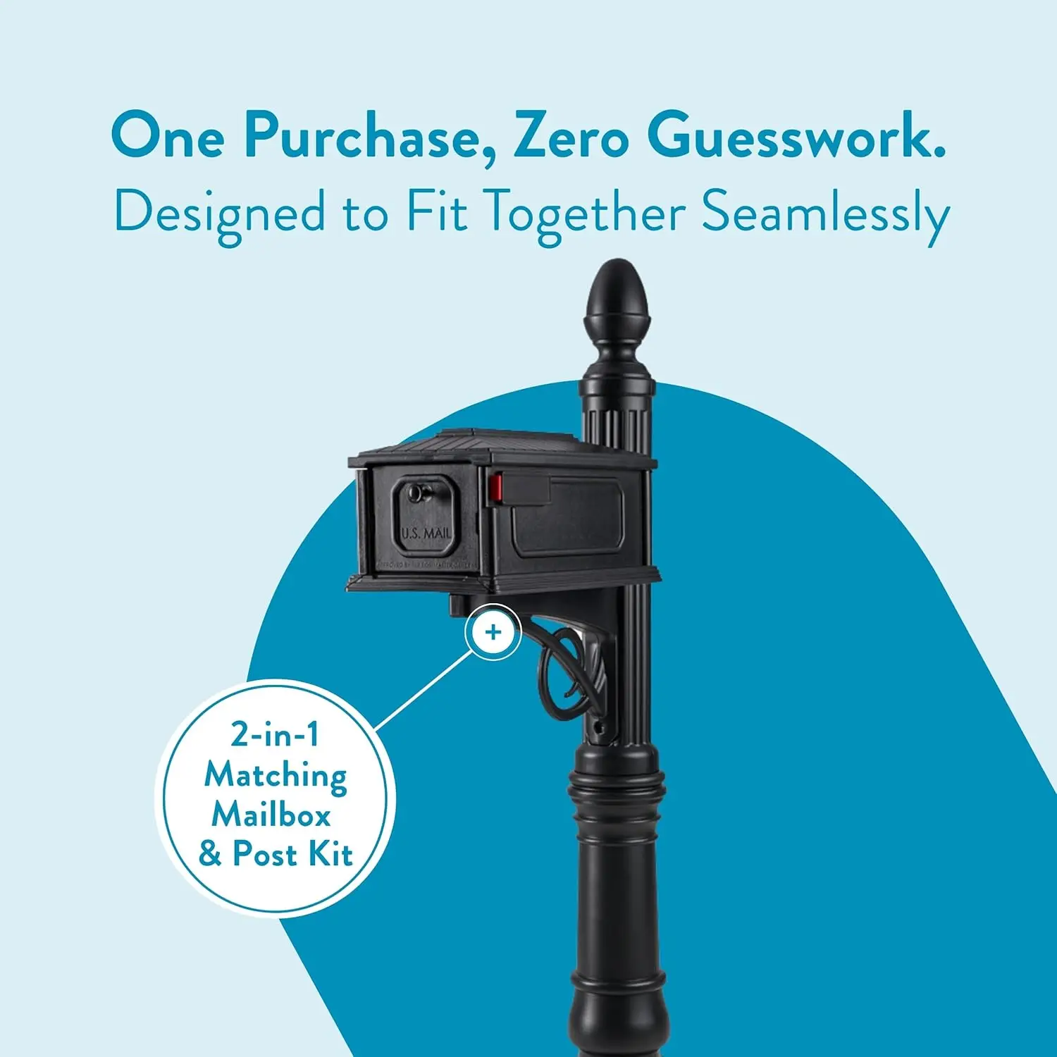 

Stratford Plastic Mailbox and Post Kit, SC000BAM, Black, Medium Capacity·Factory Direct Sales