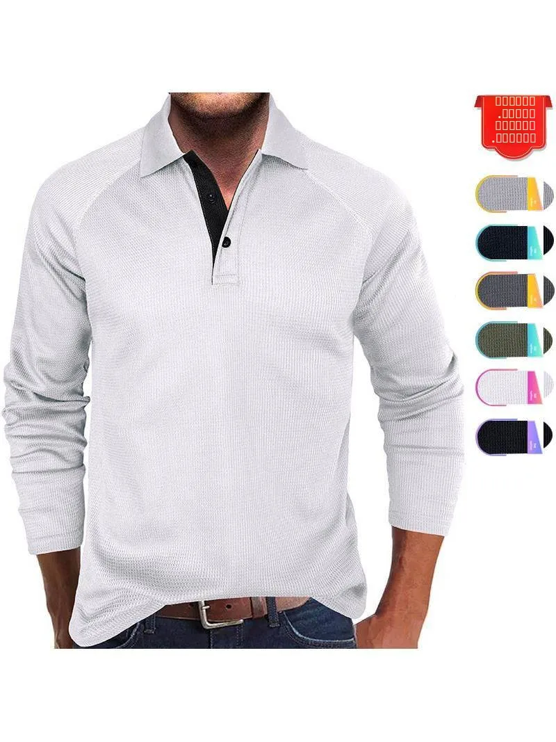

Men's Long Sleeve Shirt Autumn Fashion Breathable Slim Fit Polyester Fiber Casual Youth Popular round Neck T-Shirt