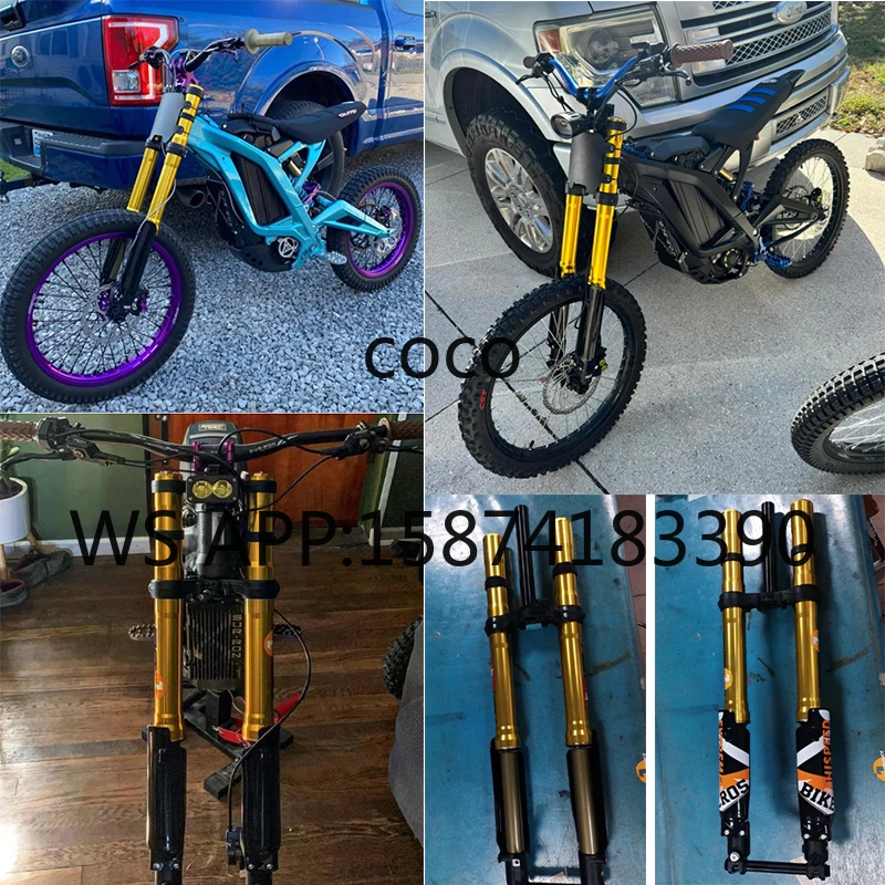 Fastace ALX13RC 2.0 Gold Tube Fork, 38/50/60LBS DH Hydraulic Suspension, Compatible with Surron Electric Bike