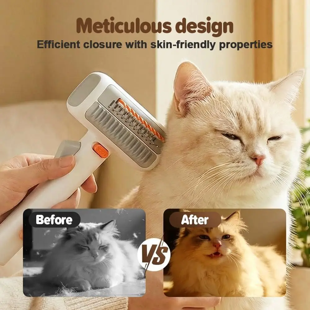 New 2-in-1 Pet Hair Comb Smooth One-click Dematting Combs Self Cleaning Hair Removal Pet Grooming Brush For Dogs Cats