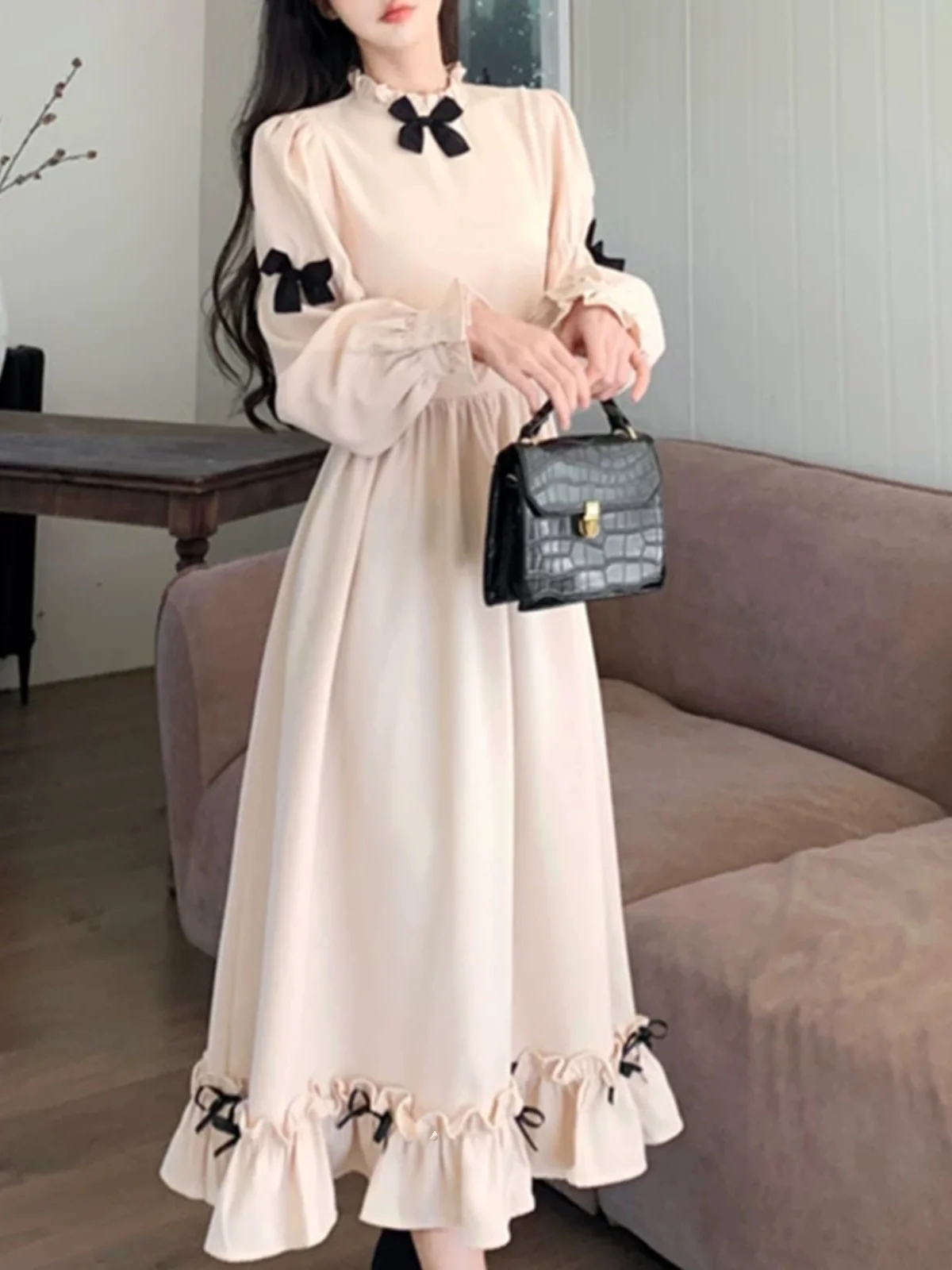 فستان لوليتا خفيف الوزن للربيع والخريف مقاس كبير على الطراز الياباني مكون من قطعتين مع حواف من الدانتيل وأشرطة كتف #3