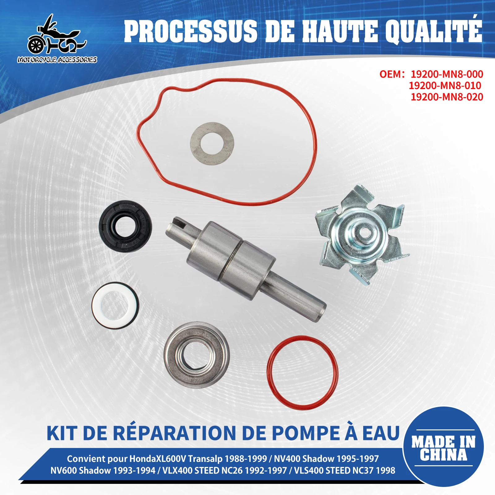 Kit de réparation de pompe à eau pour moto SJ pour Honda XL600V Transalp 1988-1999 XRV650 Africa Twin 88-89 NV600 Shadow 19200-MN8-010