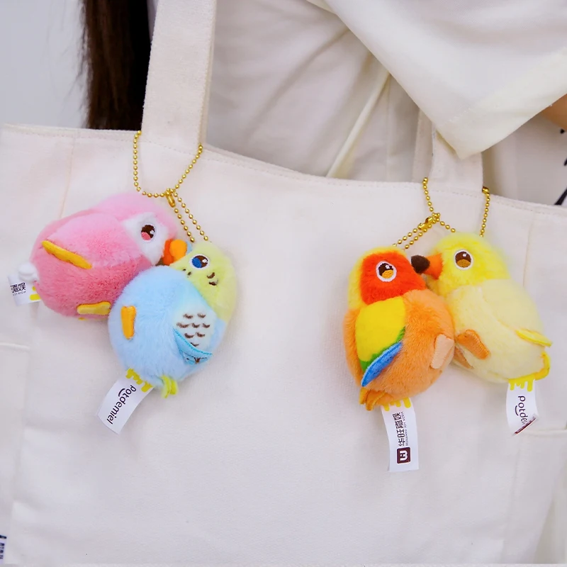 زوجين المغناطيسي قلادة أفخم المفاتيح الإبداعية الحب قلادة على شكل طائر مقلد الببغاء دمية زوجين فتاة على ظهره ديكور الحب هدية