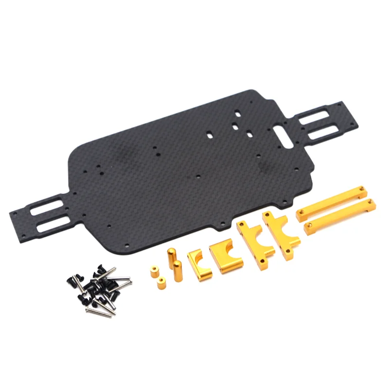 RC Car Parts Metal Upgrade Carbon Fiber Chassis Fit For WLtoys 1/18 A949 A959 A969 A979 K929 Remote Control Car Accessories ﻿