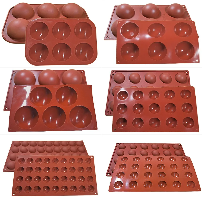 Semi Sphere Silicone Chocolate Mold Half Ball Cake Tray Silicon Dome Baking Moulds DIY Pudding Candy Jelly Kitchen Baking Tool