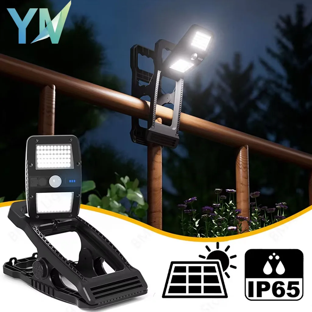 

Удобный солнечный светильник с зажимом, вращающийся дизайн, открытый сад, супер яркий портативный настенный светильник для освещения патио и двора