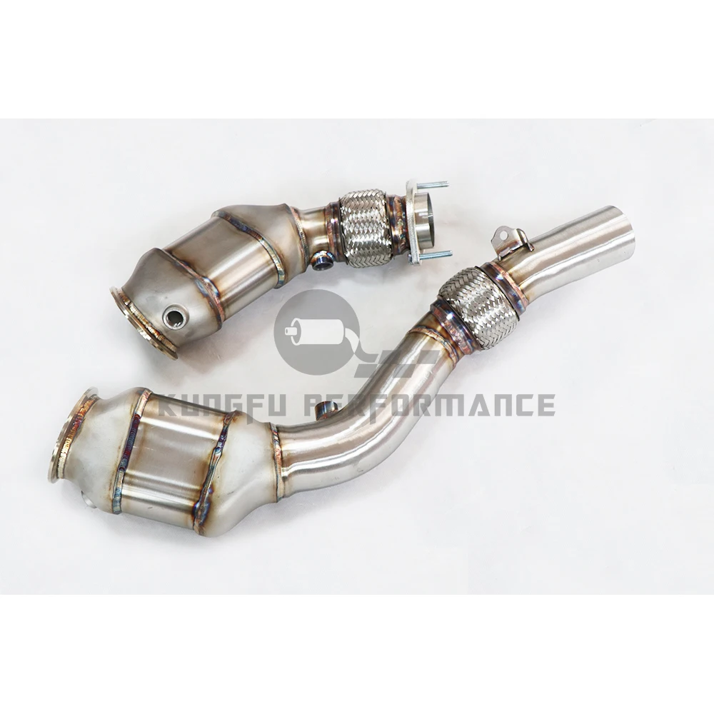 KUNGFU PERFORMANCE SS304 200cell Sport Catted Racing F80 M3 Downpipes for BM W F82 F83 M4 Competition