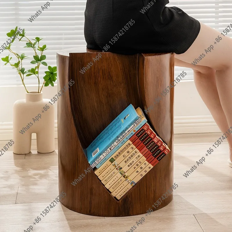 J Scandinavian Shoe Bench Simple Creative Stump Side Table Storage Short Bookcase Wabi-sabi Tea Table Net Red Floor Corner Table