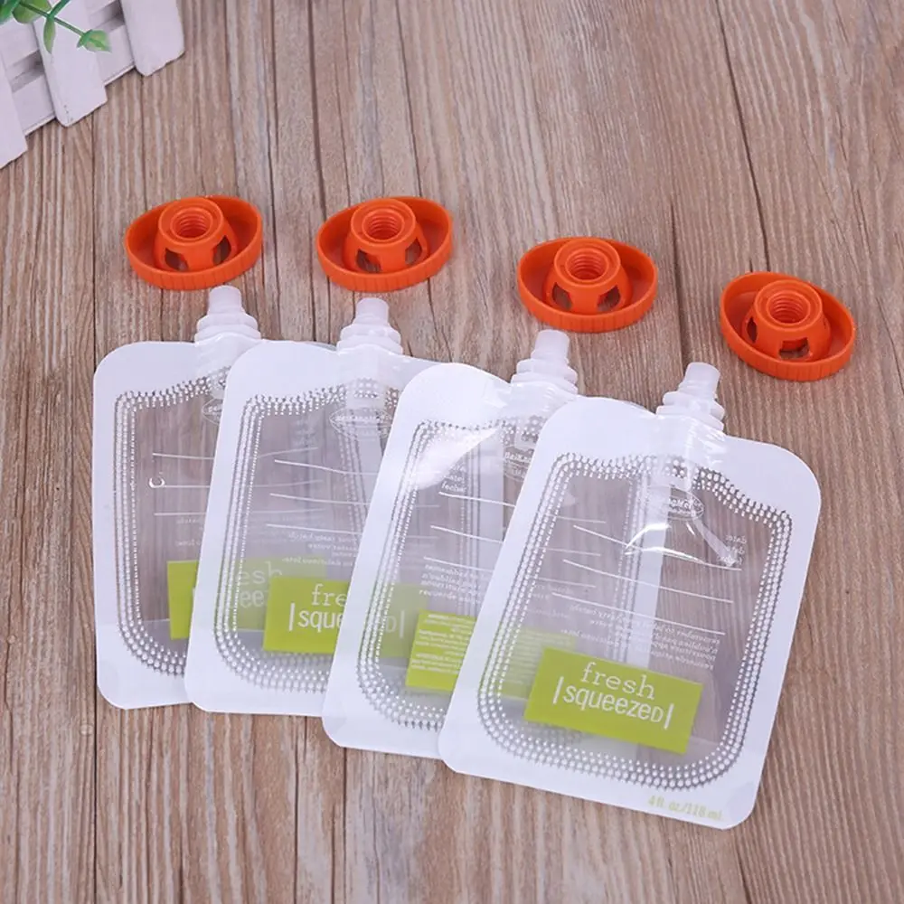 10Pcs Baby Food Storage Pouch Bag Reusable Kitchen Dispenser Food Squeeze Bag Manual Baby Fruit Complementary