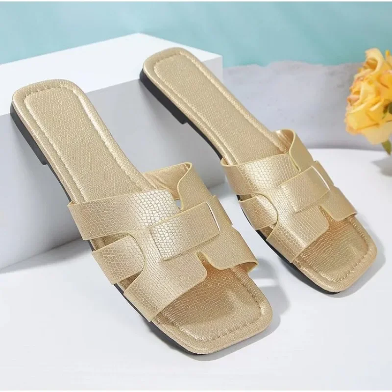 Summer Slippers 2024 Women Flat Luxury Outdoor Beach Flip Flops Female Sandals Trend Brand Design Slides Shoes for Woman New