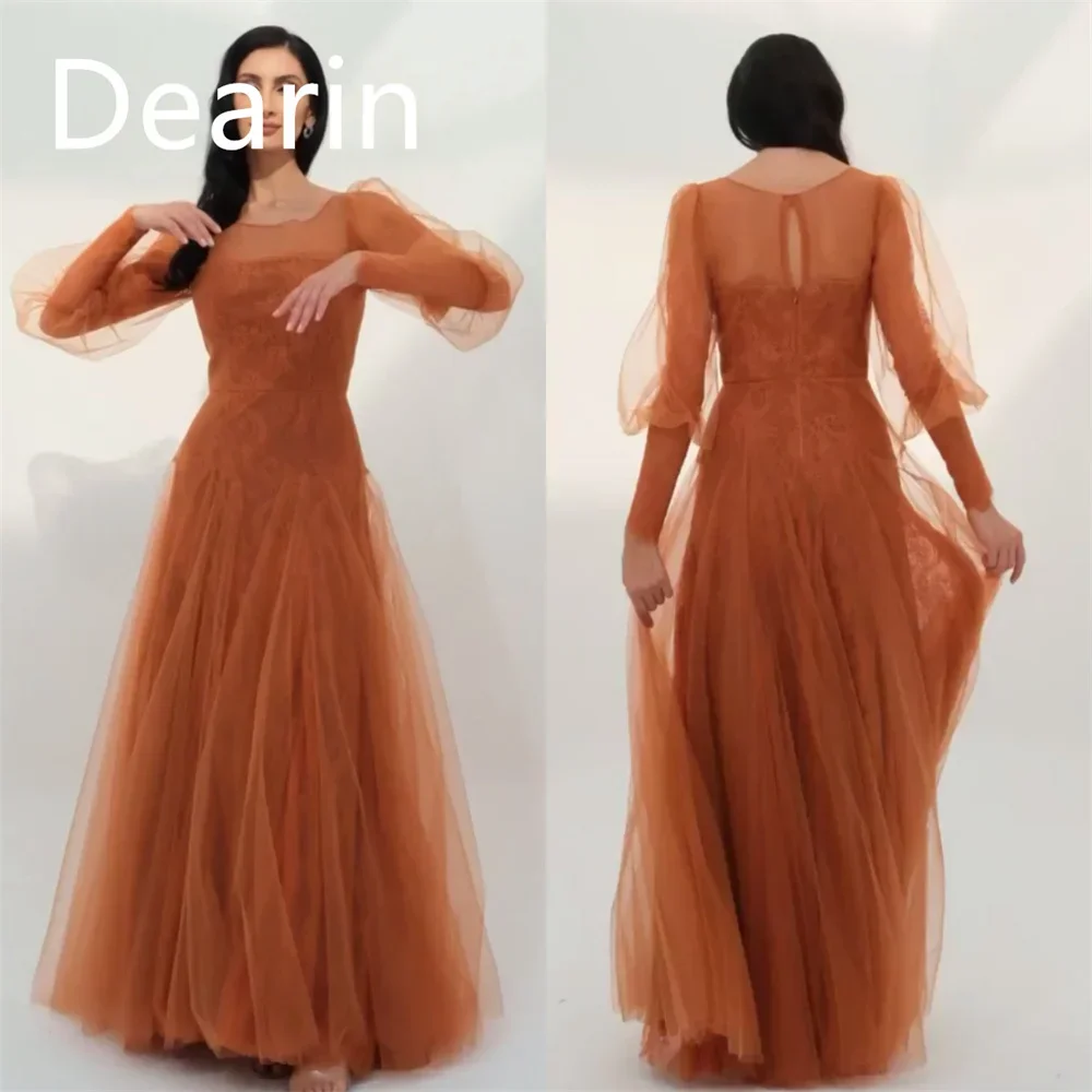 Customized Evening Dress Prom Gown Party Occasion Women YPMWZX Square Collar A-line Floor Length Skirts Tulle Bespoke Occasion D