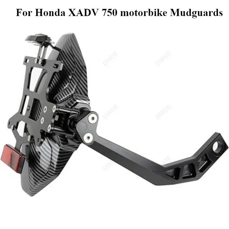 Motorcycle Carbon fiber Mudguard wheel splash protection Fender with/without License Plate Bracket for Honda XADV 750 2024-2017 