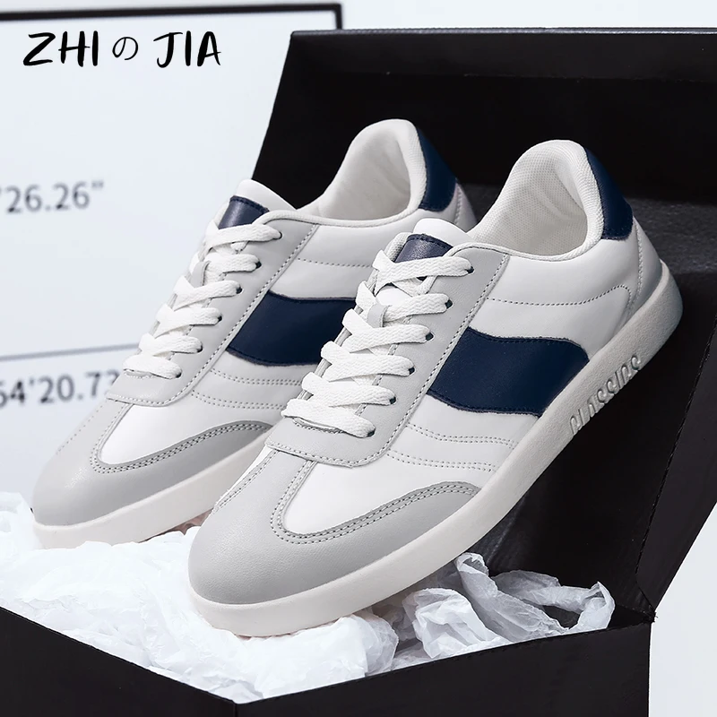 Men's Casual Flat Shoes Outdoor Leather Sneaker Travel Hiking Driving Shoes Spring and Autumn Fashion Matching Footwear