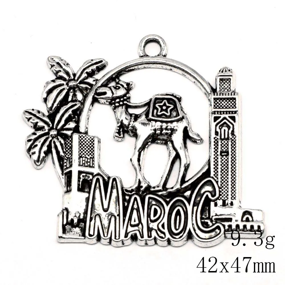House Pendants Man Pendant Accesori Jewels For Crafts 42x47mm 2pcs Antique Silver Color image 3